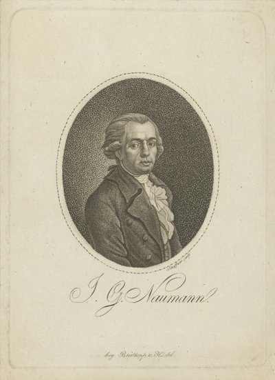 Portræt af komponisten Johann Gottlieb Naumann 1741-1801, ca. 1800. af Johann Gottfried Scheffner