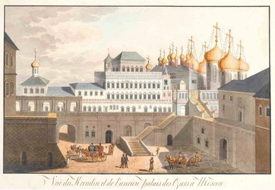 Udsigt over Kreml i Moskva. Terem-paladset, 1813 af Johann Gottlieb Lohrer