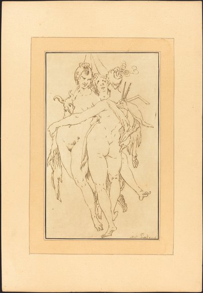 Skulptur, maleri, arkitektur af Johann Gottlieb Prestel after Bartholomaeus Spranger