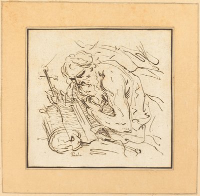 Sankt Jerome af Johann Gottlieb Prestel after Domenichino