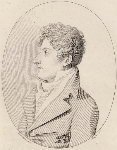 Portræt af komponisten Francesco Morlacchi 1784-1841, ca 1820. af Johann Gottlob Seyffert