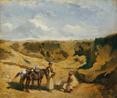 To ungarere med to heste i Puszta af Johann Gualbert Raffalt