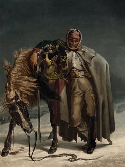Dragon af de schweiziske vagter ved den russiske kampagne, ca 1812 af Johann Heinrich Bleuler