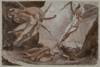 Satan berørt af Ithuriels spyd af Johann Heinrich Füssli