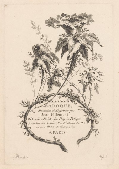 Trompetformede blomster Fleures Baroque (serietitel på objekt) af Johann Heinrich  Hess