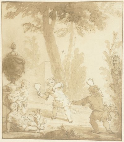 Allegorisk fremstilling med børn, der leger af Johann Heinrich Keller (II)