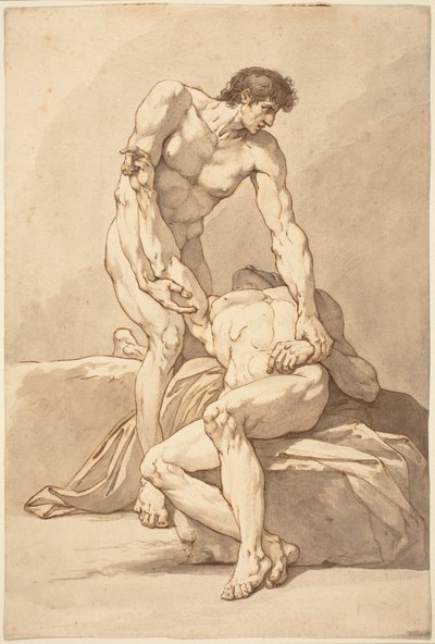 To nøgne mænd af Johann Heinrich Lips