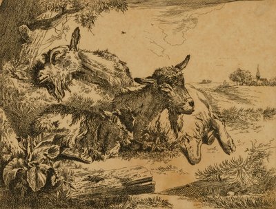 To geder og et kid af Johann Heinrich Roos