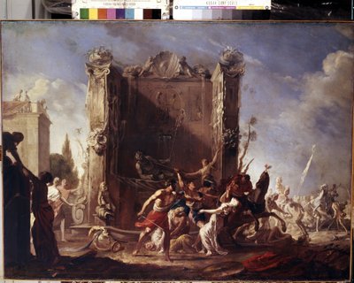 Voldtægten af ​​de sabinske kvinder. Maleri af Johann Heinrich Schoenfeld (1609-1684). Olie på lærred, 98,5 x 134 cm, omkring 1630-1640. Tysk kunst, barokkunst. Eremitagemuseet, Sankt Petersborg. af Johann Heinrich Schonfeldt