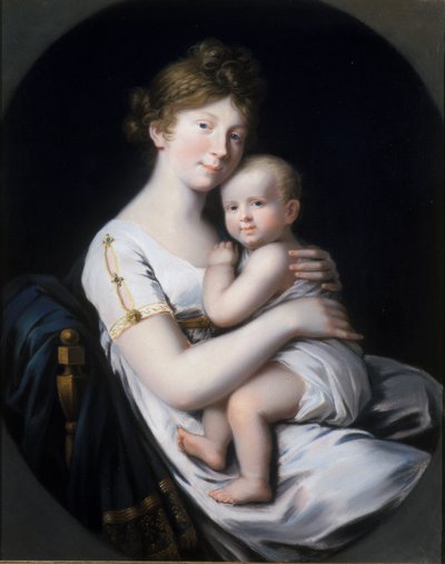 Kronprinsesse Luise af Preussen med kronprins Friedrich Wilhelm IV, 1796 af Johann Heinrich Schroder