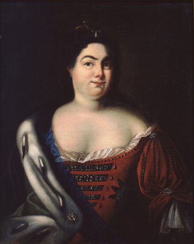 Portræt af kejserinde Catherine I. 1684-1727, begyndelsen af det 18. århundrede. af Johann Heinrich Wedekind