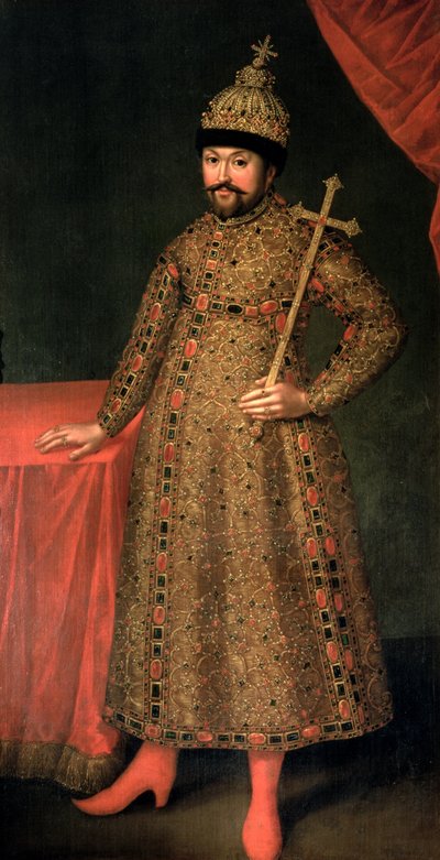 Portræt af zar Michael III Fjodorovitj (1596-1645), 1728 af Johann Heinrich Wedekind