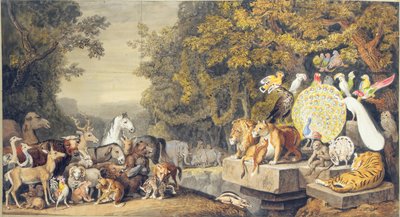Dyrenes Hof, illustration af Canto IV af Goethes "Reineke Fuchs" af Johann Heinrich Wilhelm Tischbein