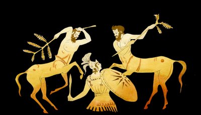 Theseus kæmper mod kentaurerne ved Pirithous bryllup med Hippodamia, ca. 1796 (kobberstik) af Johann Heinrich Wilhelm Tischbein