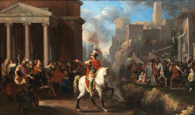 Johann Heiss Marcus Curtius styrter ned i afgrunden af Johann Heiss