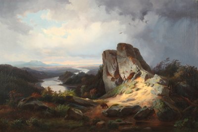 Vestligt landskab 1853 (Olie på lærred) af Johann Herman Carmiencke