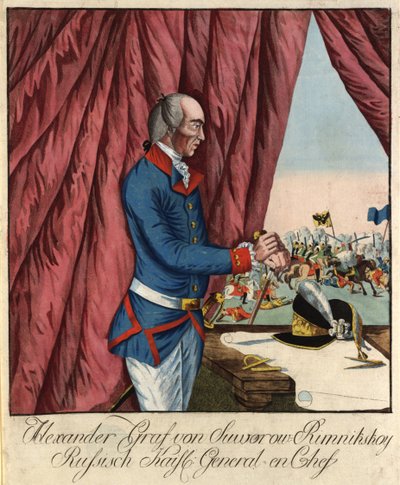 Feltmarskal Generalissimo Prins Alexander Suvorov 1729-1800, ca. 1790. af Johann Hieronymus Loeschenkohl