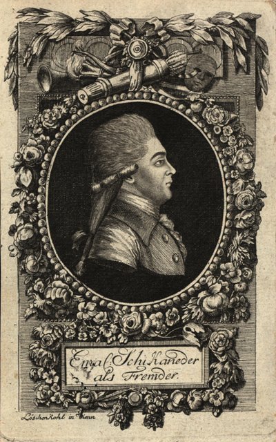 Portræt af Emanuel Schikaneder 1751-1812, 1788. af Johann Hieronymus Loeschenkohl