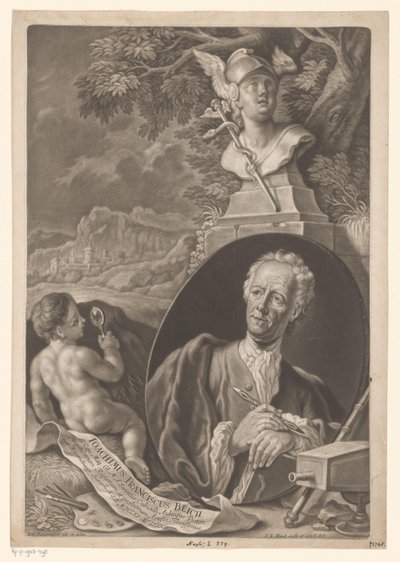 Portræt af Joachim Franz Beich i en alder af 80 af Johann Jacob Haid