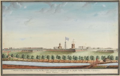 Prospekt vom Fort St. George af Johann Jacob Ludewig Rothmeyer
