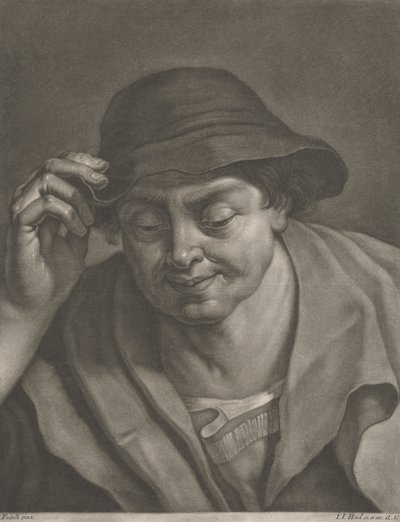 Mand iført hat af Johann Jacobus Haid