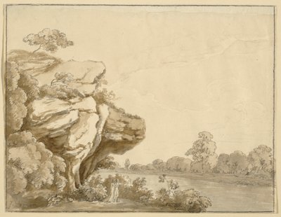 Herre og dame i et landskab af Johann Jakob Dorner der Jüngere