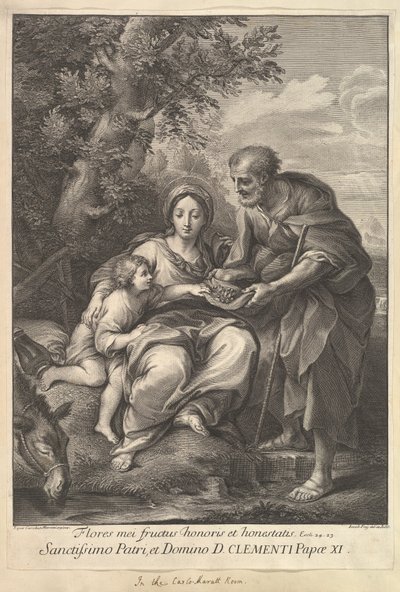 Jomfruen og Josef med den unge Jesus, 1710-40. af Johann Jakob Frey the Elder