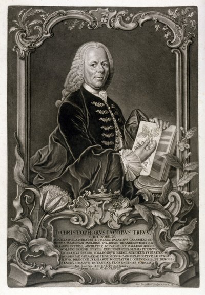C. J. Trew, botaniker, pub. ca. 1768 af Johann Jakob Haid