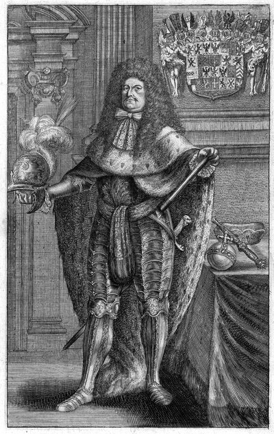Portræt af Frederik Vilhelm 1620-1688, kurfyrst af Brandenburg, hertug af Preussen, 1683 af Johann Jakob Vogel