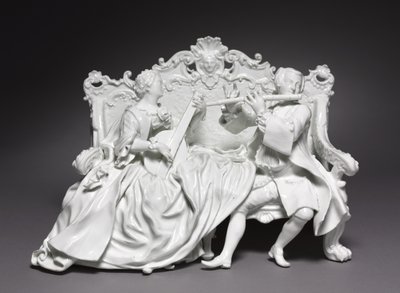 Crinoline Group: Musikere, fabrikant Meissen Porcelænsfabrik, Tyskland, ca. 1737 af Johann Joachim Kändler