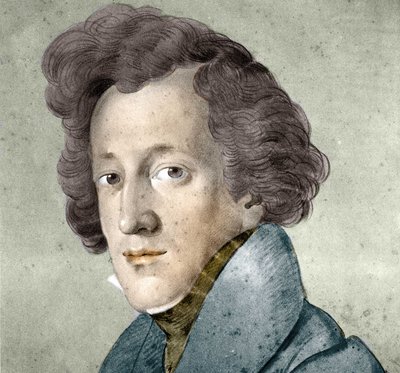 Portræt af Felix Mendelssohn Bartholdy (1809-1847), tysk komponist og dirigent. Illustration fra tegningen af Johann Joseph Schmeller. af Johann Joseph Schmeller