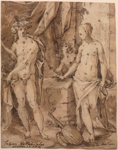 Apollo med Erato og Amor af Johann Kellerthaler