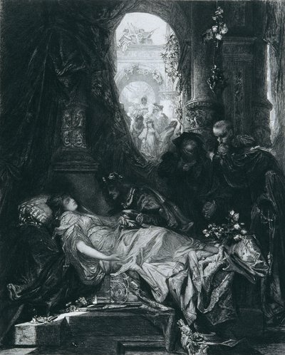 Den tilsyneladende døde Juliet Capulet af Johann Klaus