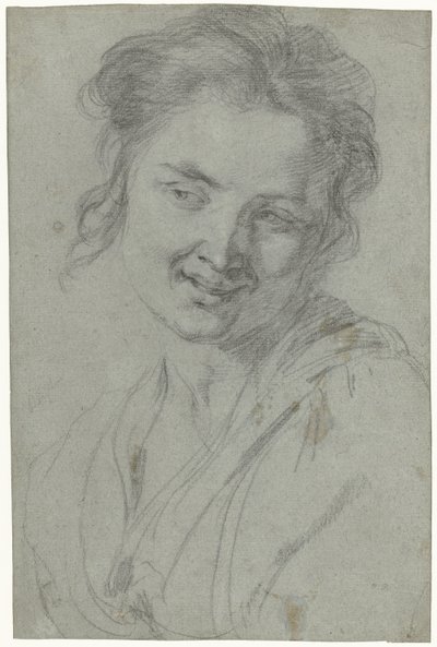 Studie af en smilende kvinde af Johann Liss