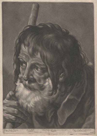 Portræt af en mand med en stav af Johann Lorenz Haid
