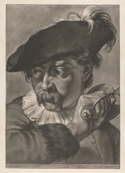 Portræt af en mand med et sværd af Johann Lorenz Haid