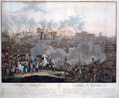 Slaget ved Ratisbon den 23. april 1809 (slaget ved Regensburg) - Rugendas, Johann Lorenz, den yngre (1775-1826) - 1809 - Akvatinte - 54,6x65,4 - Privat samling af Johann Lorenz Rugendas