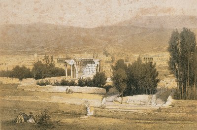 Baalbek. Radering af Bernatz et alii - Steinkopk J.F. Redaktør af Johann Martin Bernatz