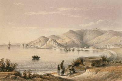 Patmos i en radering af Bernatz et alii - Steinkopk J.F. Editore af Johann Martin Bernatz