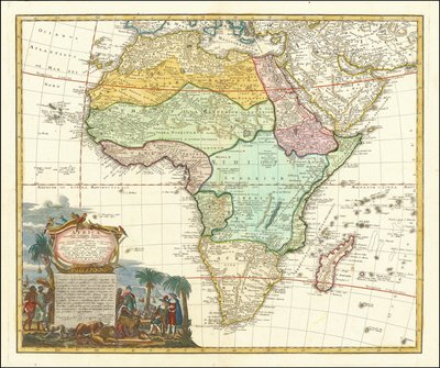 1737-kort over Afrika af Johann Matthias Hase af Johann Matthias Hase