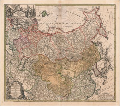 1739-kort over Rusland og Tartariet af Johann Matthias Hase af Johann Matthias Hase