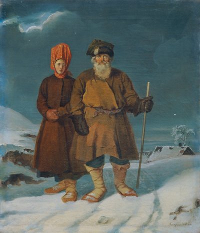 Russisk bondepar af Johann Matthias Ranftl