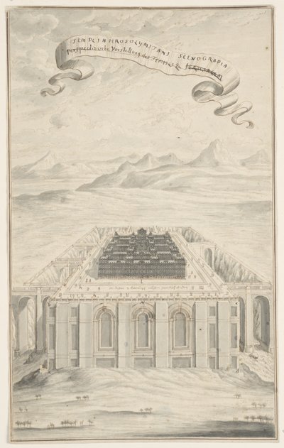 Studie til Templet i Jerusalem, Plade 424, Physica Sacra af Johann Melchior Füssli