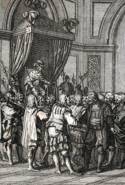 Repræsentation af William I (eller William II, greve af Holland) (1227-1256) i 1255 (greve Willem II af Holland giver privilegier) Gravering af Johann Michael Mettenleiter (1765-1853) 1800 privat samling af Johann Michael Mettenleiter