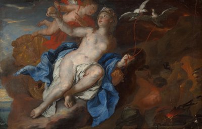 Venus og Amor ved Vulkans smedje, ca. 1690-95 (olie på lærred) af Johann Michael Rottmayr