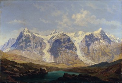 Wetterhorn, Mettenberg og Eiger med de to Grindelwald-gletsjere imellem af Johann Michael Sattler