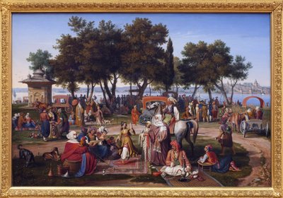Ferskvand fra Asien og Konstantinopel (det nuværende Istanbul, Tyrkiet). Maleri af Johann Michael Wittmer (1802-1880), olie på lærred af Johann Michael Wittmer