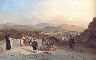 Santiago de Chile from the Hill of Santa Lucia looking to the west, 1841dani af Johann Moritz Rugendas