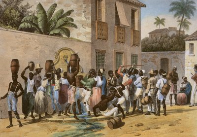Water Carriers, indgraveret af Deroi, pub. af Engelmann and Company, Paris, 1835 (håndfarvet litho) af Johann Moritz Rugendas