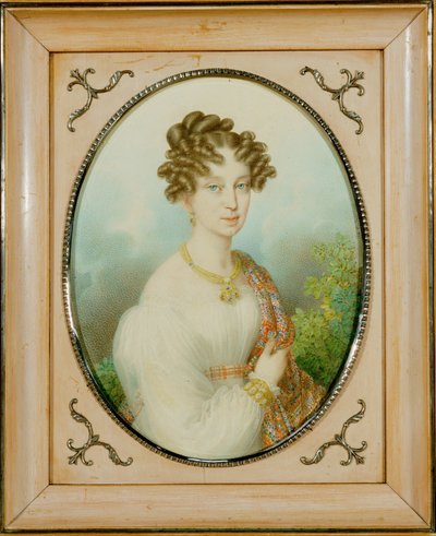 Marie-Louise Habsburg-Lothringen, enke efter Napoleon I, hertuginde af Parma ... (akvarel på karton) af Johann Nepomuk Ender